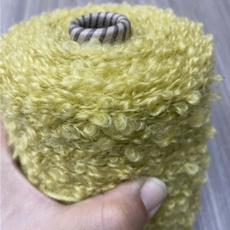 

Very Beautiful Yellow 500g Soft Plush Wool Acrylic Fancy Loop Yarn for Knitting Organic Crochet Weaving Sewing Thread