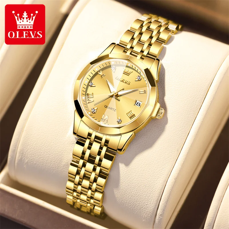 OLEVS Fashion Women Dial Girls Wrist Watches Female Gold Quartz Watches Ladies Rhinestone Clocks Reloj Mujer
OLEVS Fashion Women Dial Girls Wrist Watches Female Gold Quartz Watches Ladies Rhinestone Clocks Reloj Mujer