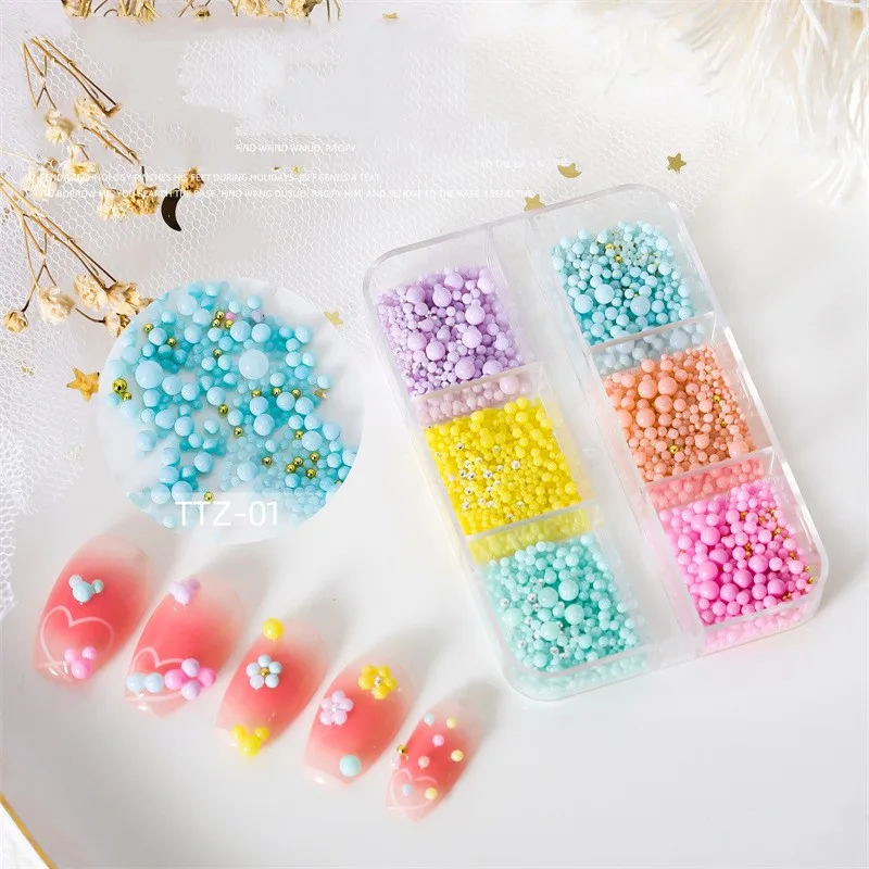 6 Grid/Set Candy Color Resin Nail Art Accessories for Decoration Fashion Mixed Nails Ball Jewelry for DIY Manicure Design
6 Grid/Set Candy Color Resin Nail Art Accessories for Decoration Fashion Mixed Nails Ball Jewelry for DIY Manicure Design
