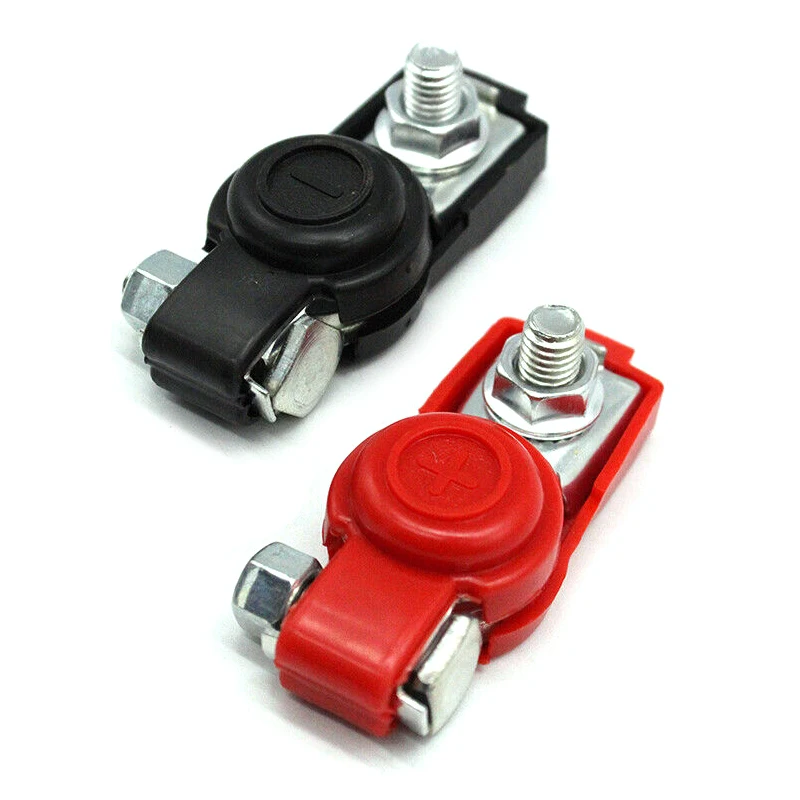 

NEW 1 Pair Car Zinc Plated Battery Terminal Quick Connector Cable Clamp Clip Positive Negative 12V