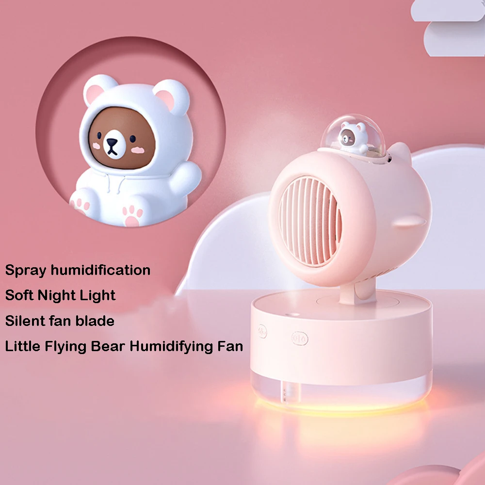 Little Flying Bear Humidifying Fan Usb Charging Atmosphere Light Desktop Desktop Spray Shaking Head Humidifying Fan 2023 New
Little Flying Bear Humidifying Fan Usb Charging Atmosphere Light Desktop Desktop Spray Shaking Head Humidifying Fan 2023 New