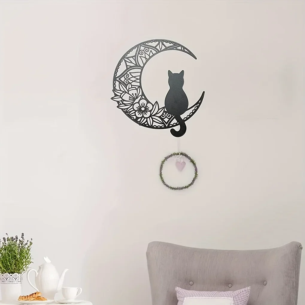 CIFBUY Decoration 1pc Cat and Moon Metal Home Decor, Black Cat on The Moon Wall Pediments, Black Cat Wall Sculpture Cats Lover,
CIFBUY Decoration 1pc Cat and Moon Metal Home Decor, Black Cat on The Moon Wall Pediments, Black Cat Wall Sculpture Cats Lover,