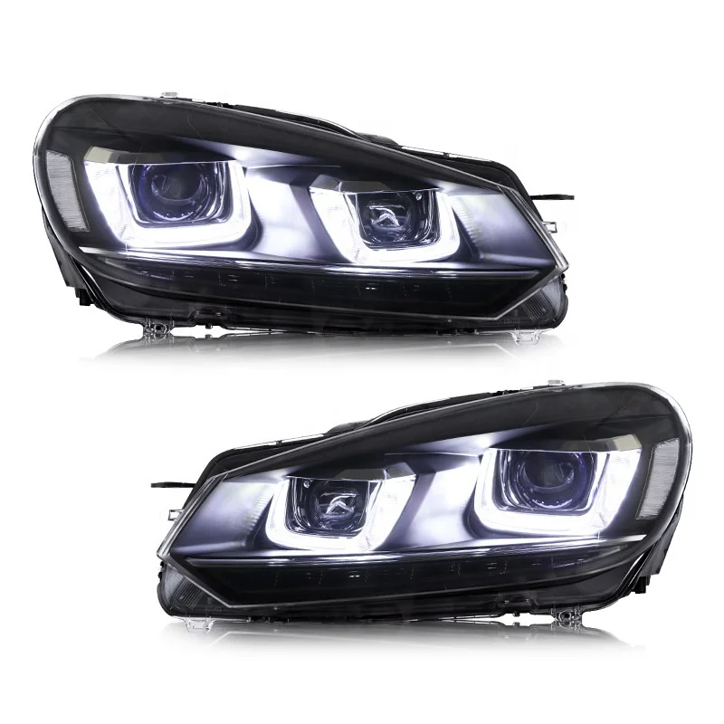 Modified headlights for 2010-2014 V-W Golf MK6 streamer car LED headlight assembly
Modified headlights for 2010-2014 V-W Golf MK6 streamer car LED headlight assembly