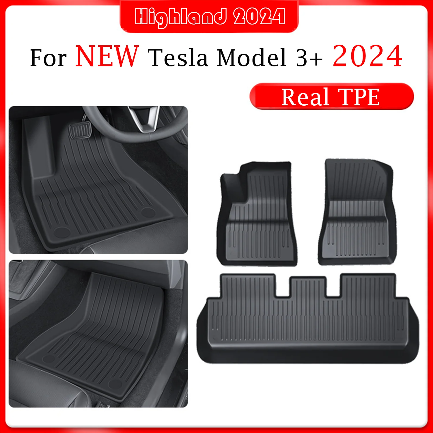 2024 New For Tesla Model 3 Highland Floor Mats TPE All Weather Front Rear Cargo Liner Mat, Waterproof Anti-Slip Mats Accessories
2024 New For Tesla Model 3 Highland Floor Mats TPE All Weather Front Rear Cargo Liner Mat, Waterproof Anti-Slip Mats Accessories