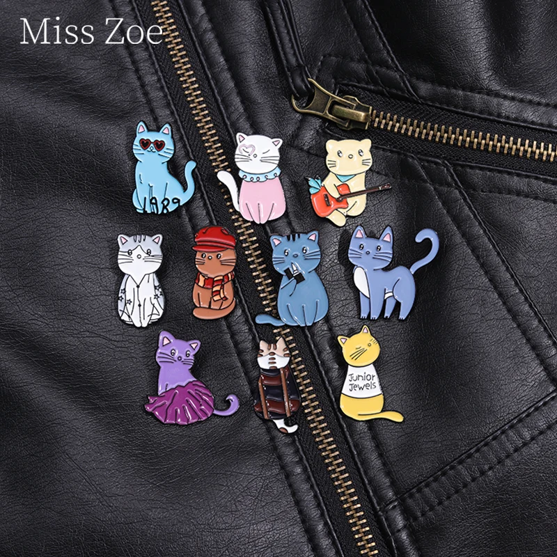 

Cat Guitar Singer Enamel Pin Music Producer Music Album Record Singing Instrument Brooch For Backpack Badge Jewelry Fans Gifts