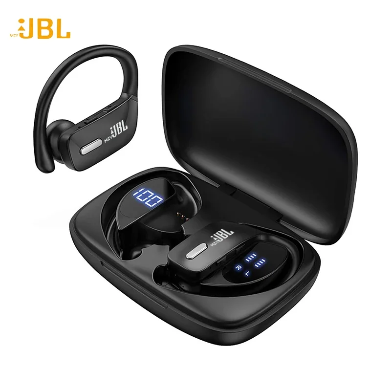 

mzyJBL True Wireless Earbuds Bluetooth Headphones Over-Ear Earphones With Earhooks Dual LED Display 48H Battery Life For Workout