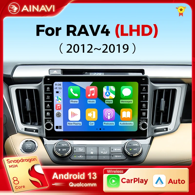 

Ainavi Android 13 Car Stereo For Toyota RAV4 RAV 4 XA40 2012-2019 Carplay Android Auto Multimedia Player DSP 2 Din Head Unit ﻿