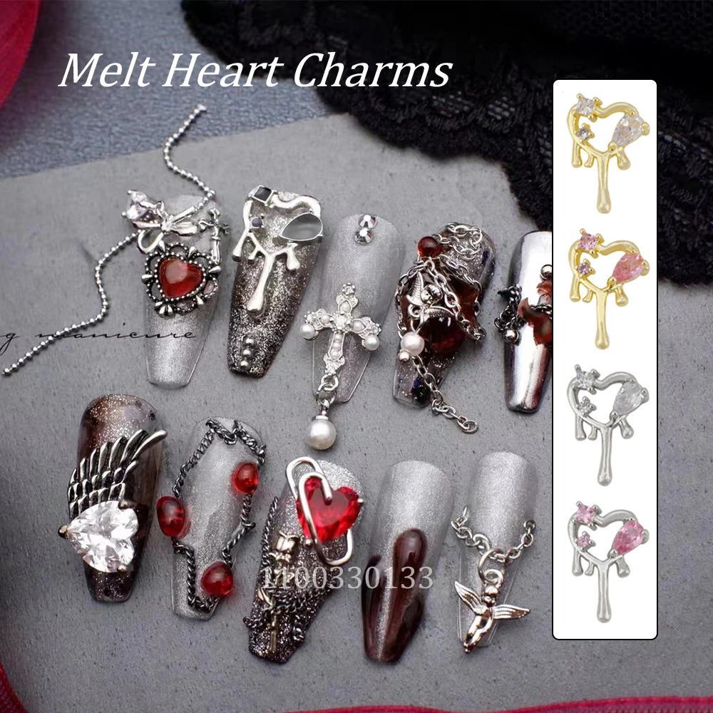 Neo Chill Punk: Melted Metal Heart Charms Pink Zircon Hollow Chrome Jewel Adorn Nail Heart Tear Alloy Manicure Accessoriess 2022
Neo Chill Punk: Melted Metal Heart Charms Pink Zircon Hollow Chrome Jewel Adorn Nail Heart Tear Alloy Manicure Accessoriess 2022
