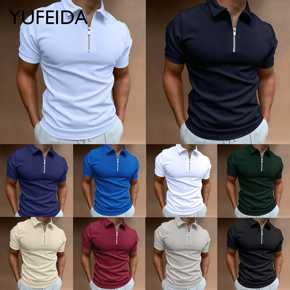 YUFEIDA Men's Solid Color Polo Shirts Short Sleeve Turn-Down Collar Zipper Polo Shirt Casual Business Wear 2023 Summer Male Tops
YUFEIDA Men's Solid Color Polo Shirts Short Sleeve Turn-Down Collar Zipper Polo Shirt Casual Business Wear 2023 Summer Male Tops
