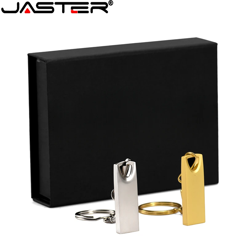

JASTER Black Box Metal USB Flash Drive 128GB Real Capacity Pendrive 64GB Free Key Chain Memory Stick 32GB High Speed U Disk 16GB