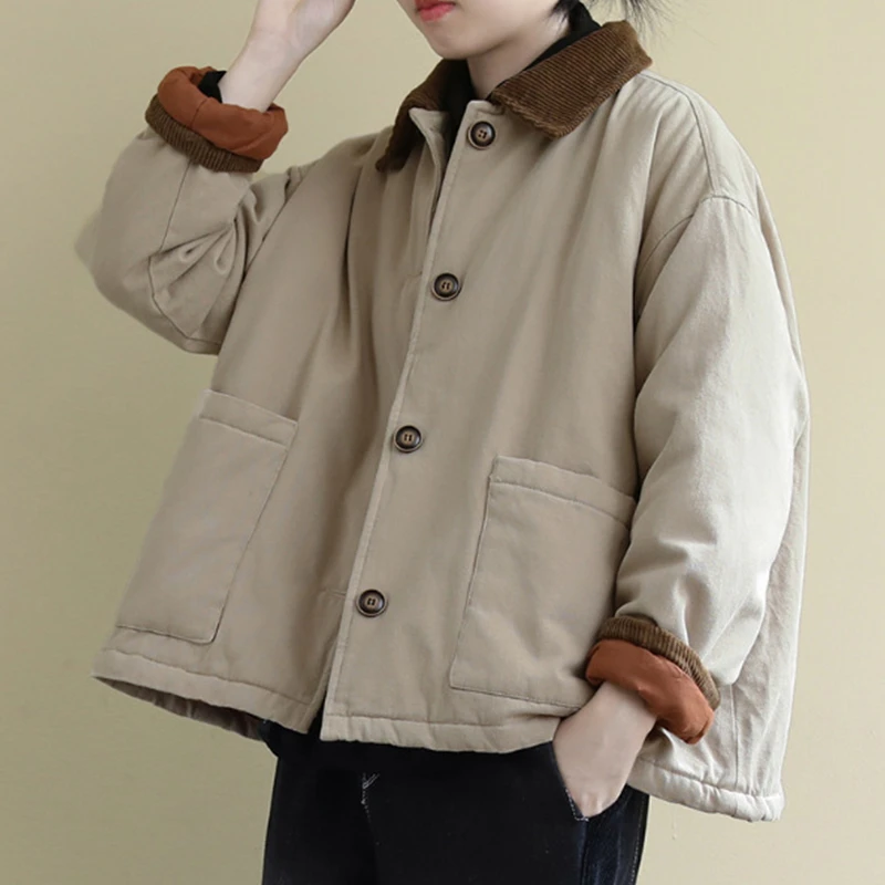 Женская зимняя куртка на пуговицах, с длинным рукавом
Женская зимняя куртка на пуговицах, с длинным рукавом