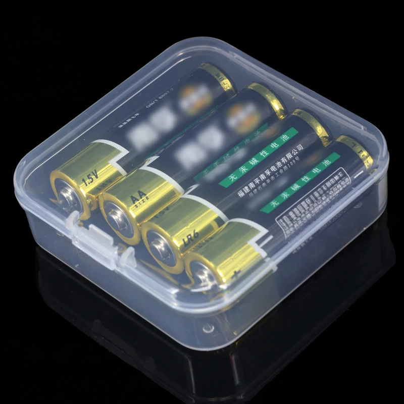 

Hard Plastic Battery Storage Boxes Case AA/AAA Battery Holder Container Box With Clips For 2 4 8 AA/AAA Batteries PP Frosted Box
