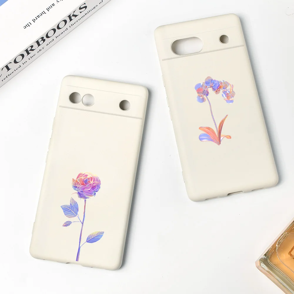 

Rose Flower Phone Case for Google Pixel 7a 7Pro 7 Luxury Cover for Pixel 6a 6 6Pro Shockproof Soft Liquid Silicone Fundas