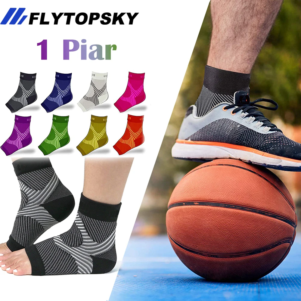 

1 Pair Unisex Plantar Fasciitis Socks with Arch Support Ankle Compression Sleeve, Toeless Compression Socks Foot Pain Relief