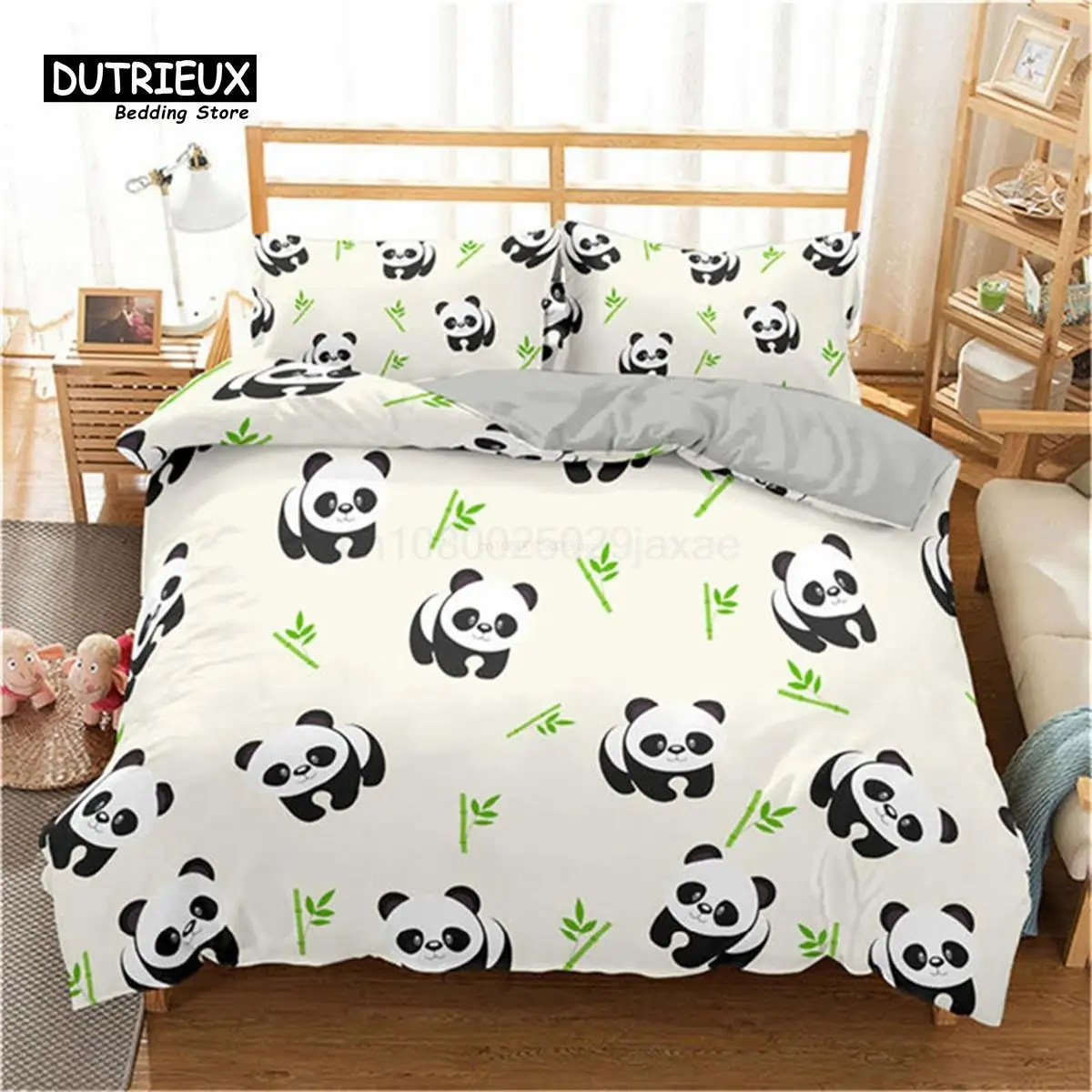 

Cartoon Cute Panda Duvet Cover Twin For Boys Girls Kids Teens Soft Animal Theme Panda Bedding Set With Pillowcases Bedroom Decor