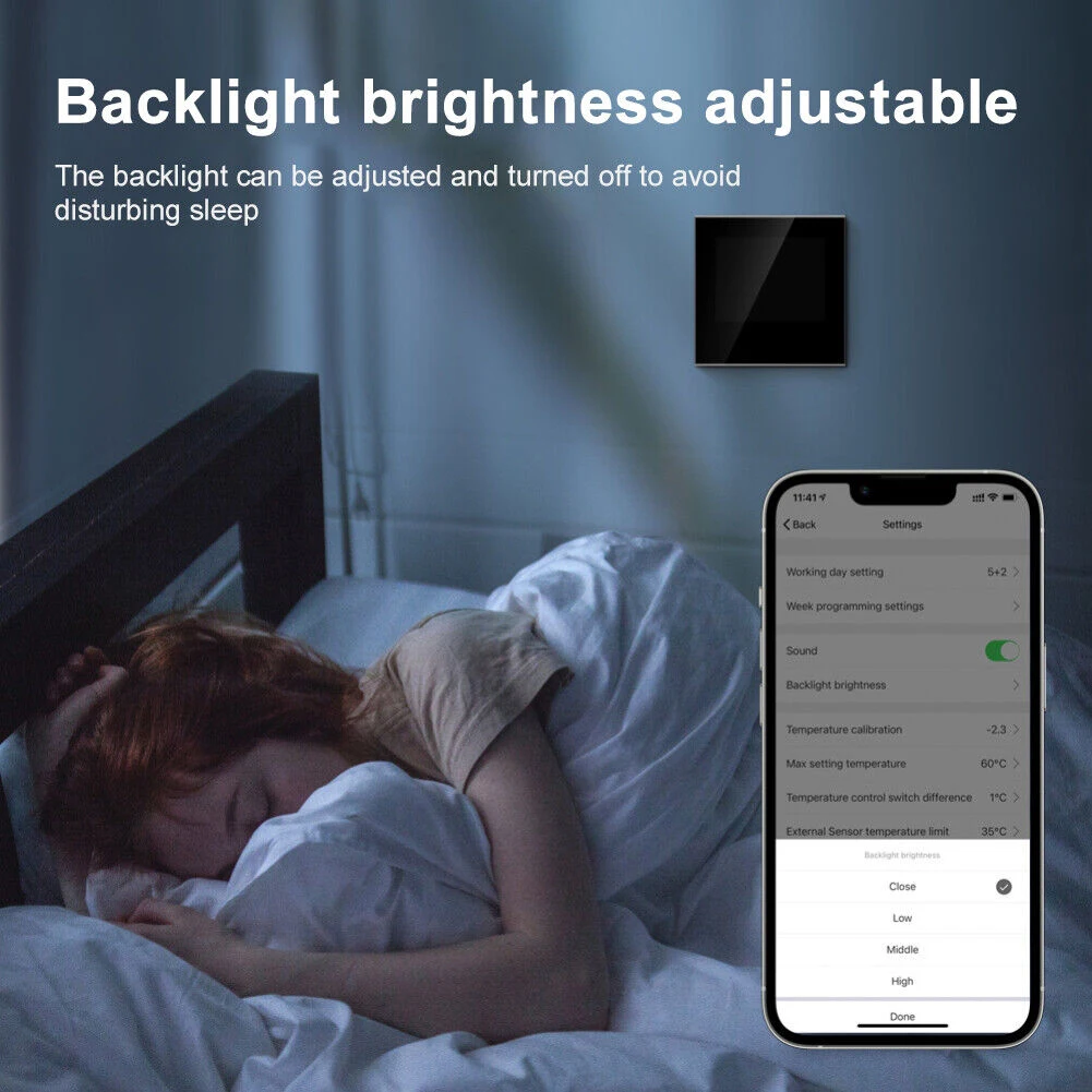 LCD Touch Screen WiFi Smart Thermostat Voice Remote Controller APP Control Accurate Temperature Control Weekly Programmable
LCD Touch Screen WiFi Smart Thermostat Voice Remote Controller APP Control Accurate Temperature Control Weekly Programmable