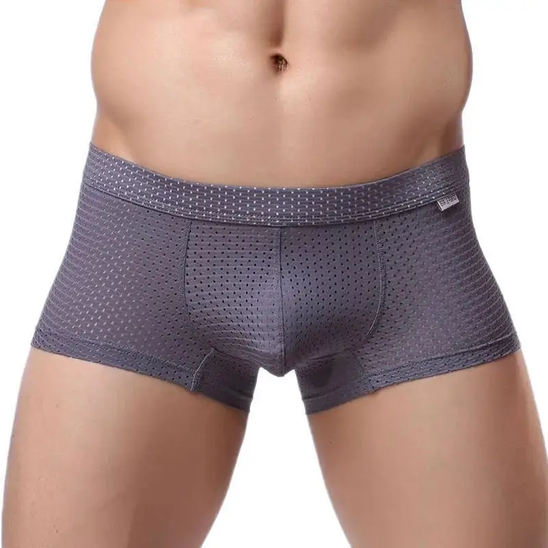 

BRAVE PERSON Brand High Quality Men Underwear Boxers Mesh Breathable Men Boxer Shorts U Convex Pouch Design Sexy Male Panties