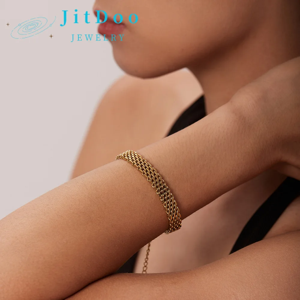 JitDoo 18-karat Gold Plated Vintage Mesh Bracelet for Women Free Shipping Occident Metal Stainless Steel New Design Hand Jewelry
JitDoo 18-karat Gold Plated Vintage Mesh Bracelet for Women Free Shipping Occident Metal Stainless Steel New Design Hand Jewelry