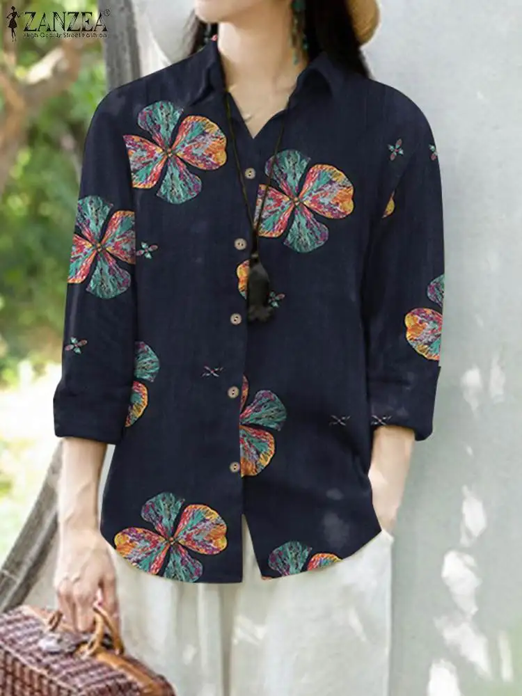 ZANZEA Women Vintage Floral Printed Blouse Autumn Lapel Neck Long Sleeve Shirt Fashion Buttons Down Blusa Casual Loose Tunic Top
ZANZEA Women Vintage Floral Printed Blouse Autumn Lapel Neck Long Sleeve Shirt Fashion Buttons Down Blusa Casual Loose Tunic Top