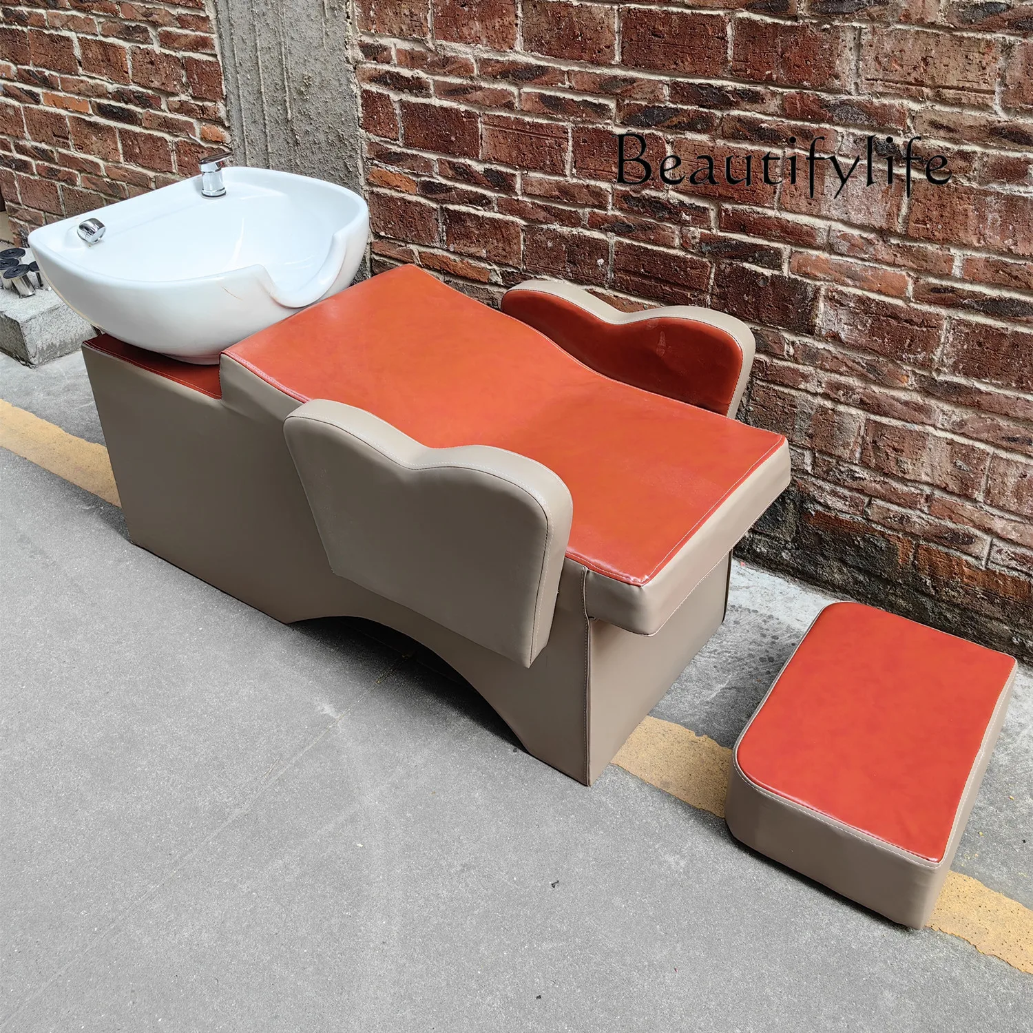 Lying Half Shampoo Chair Barber Shop Shampoo Ceramic Basin Beauty Massage Flushing Bed
Lying Half Shampoo Chair Barber Shop Shampoo Ceramic Basin Beauty Massage Flushing Bed