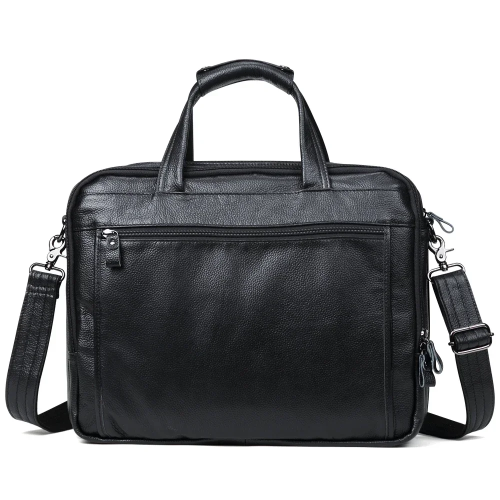 

Men Briefcases Genuine Leather Handbag 15.6"Laptop Messenger Shoulder Bag for Documents Men's Bag Business Totes 2022
