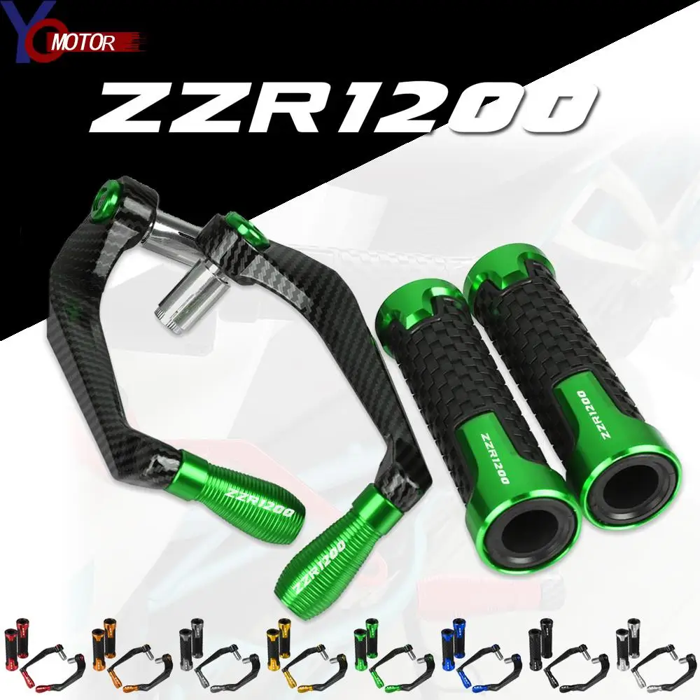 

7/8 22MM Motorcycle Handlebar Grips Handle Bar and Brake Clutch Lever Guard Protection For Kawasaki ZZR1200 ZZR 1200 2002-2005