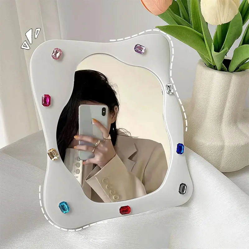 Generic Yellow Wavy Full body Mirrors Irregular Decorative Large Mirror Room Decoration