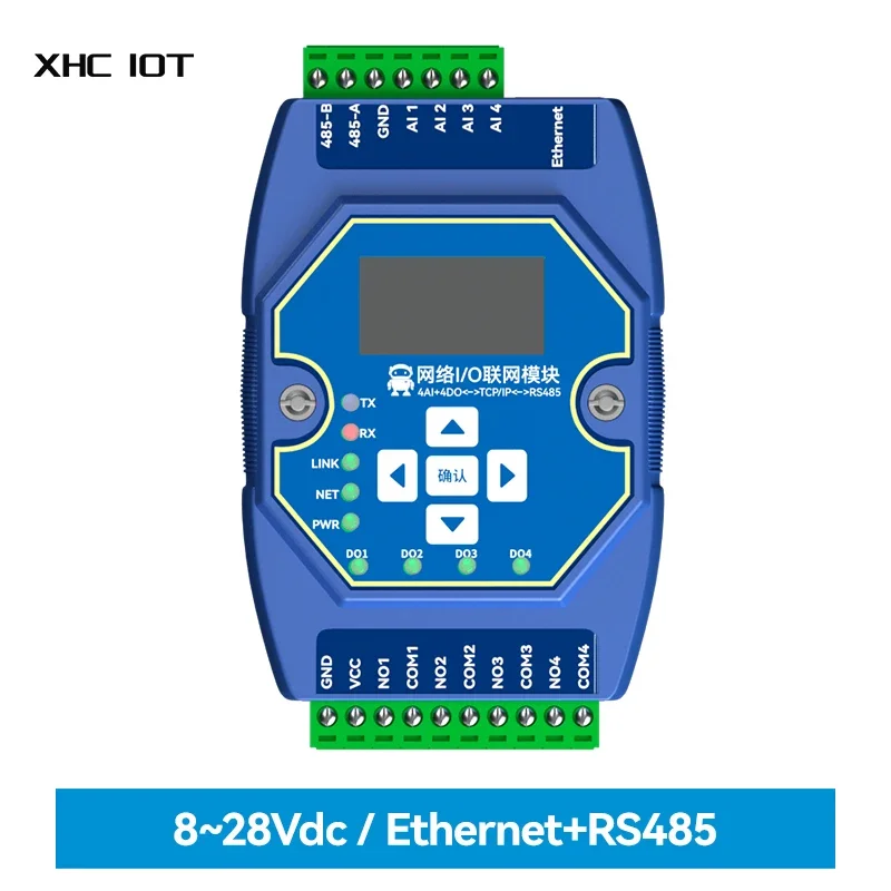 Ethernet I/0 Networking Module 4AI 4DO ModBus Protocol RS485 RJ45 Network Port XHCIOT ME31-XAAX0440 Ethernet Networking Module
Ethernet I/0 Networking Module 4AI 4DO ModBus Protocol RS485 RJ45 Network Port XHCIOT ME31-XAAX0440 Ethernet Networking Module