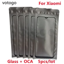 Verre extérieur d'écran tactile + colle OCA de remplacement, 5 pièces, pour Xiaomi Mi Poco F1 F2 F3 X2 X3 GT C3 M2 M3 M4 Pro=