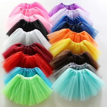 A Saia Short Coreana Perfeita para o Verão 8 Muti Colors Tutu Skirt For Women Elastic Ballet Dancewear Tutus Mini Skirt Fairy Yellow Tulle Skirt Mother Daughter