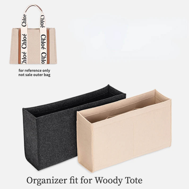 

Inner Bags Purse Organizer Insert for Woody Tote Felt Makeup Bag Organizer with Zipper Women's Luxury Handbag Tote Shaper