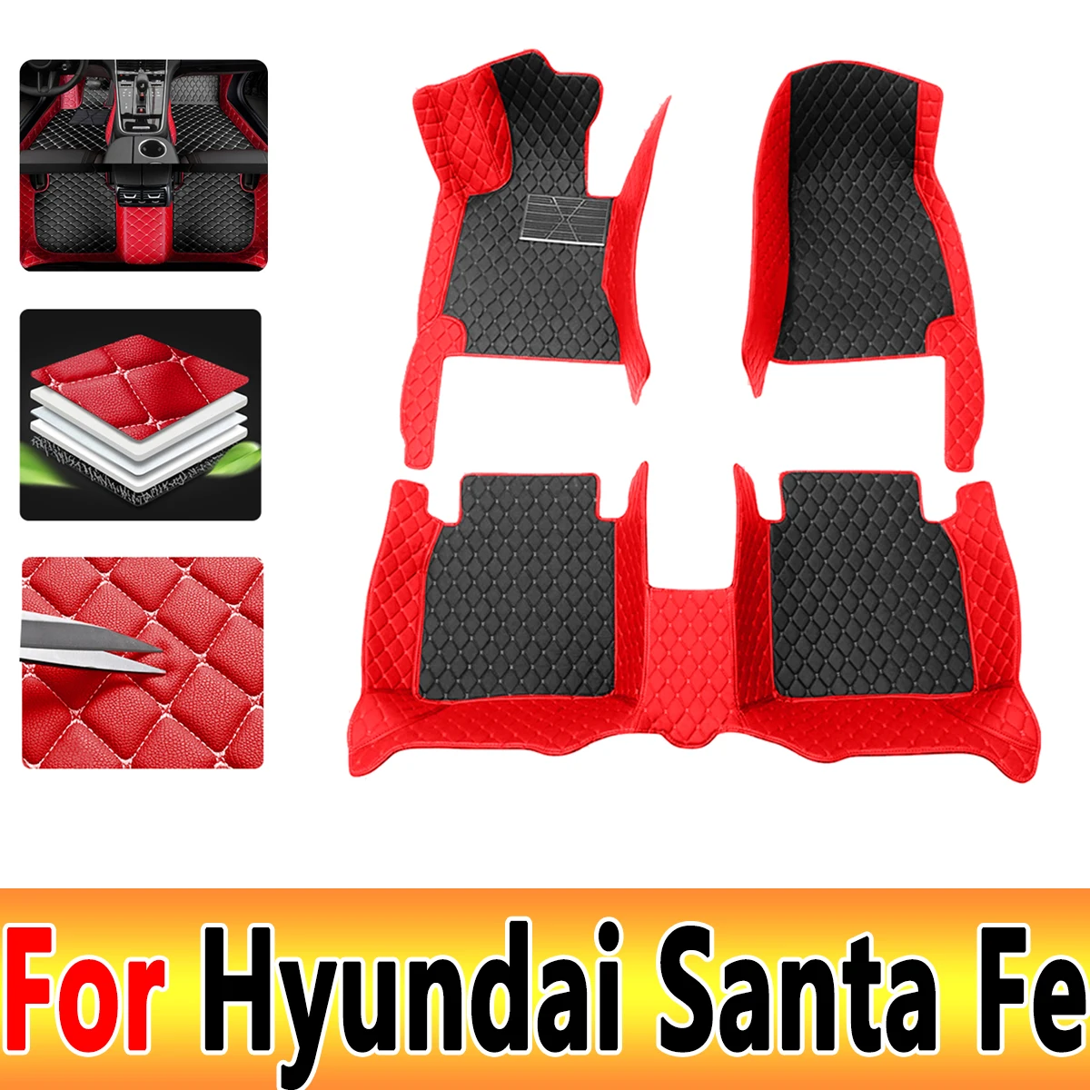 

Автомобильные коврики для Hyundai Santa Fe TM 2013 ~ 2018, водонепроницаемые коврики на 5 сидений, автомобильные коврики, напольные покрытия, автомобильные аксессуары