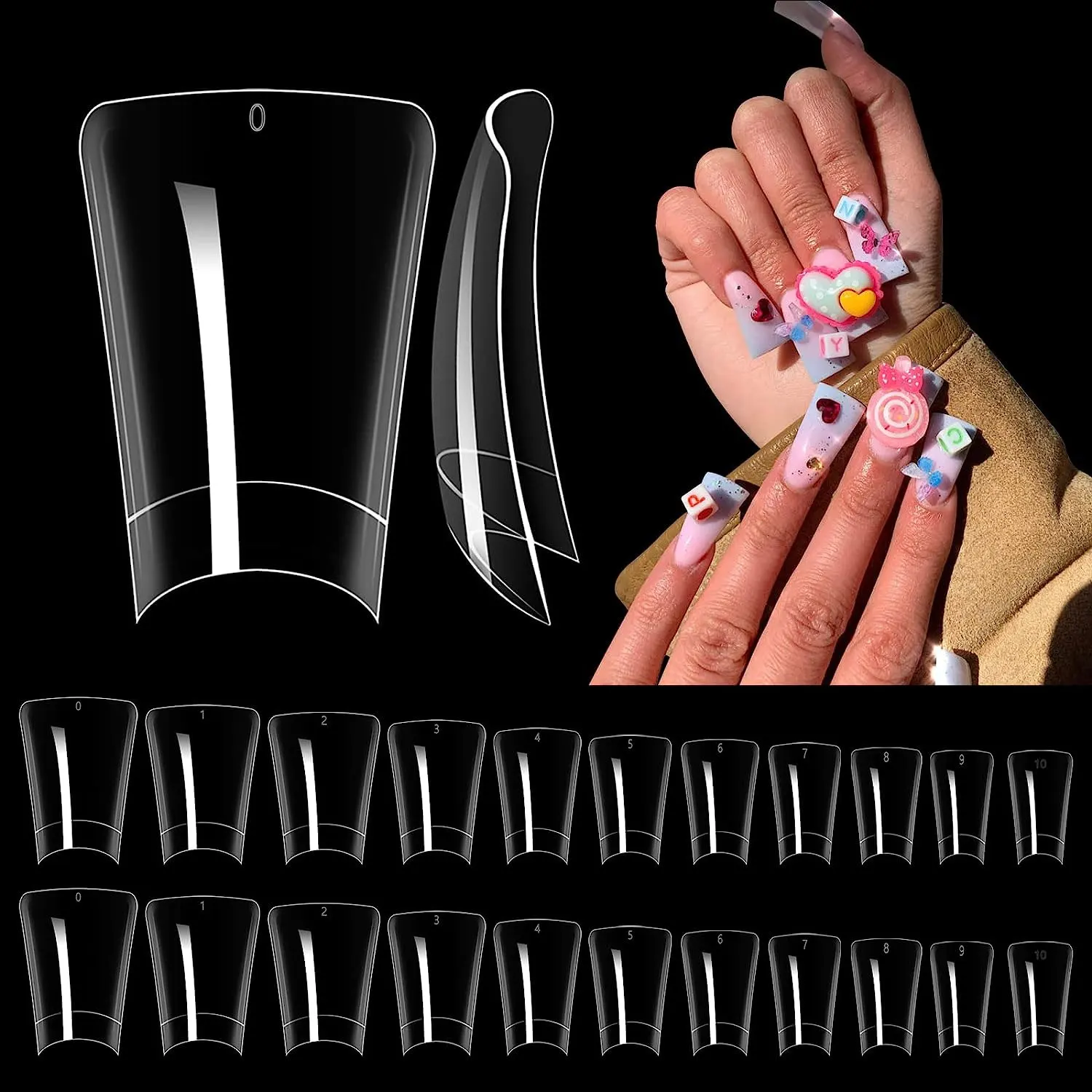 500pcs Duck False Nail Tips Half Cover Clear Nail Tips 10 Sizes Wide French Fake Nails Extension for Manicure Salon Supplies Y2K
500pcs Duck False Nail Tips Half Cover Clear Nail Tips 10 Sizes Wide French Fake Nails Extension for Manicure Salon Supplies Y2K