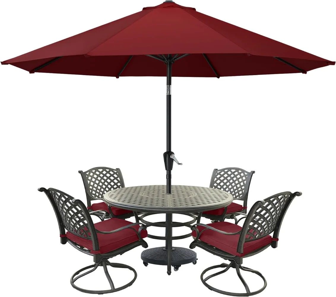 

MASTERCANOPY Patio Umbrella for Outdoor Market Table -8 Ribs (9ft,Burgundy)