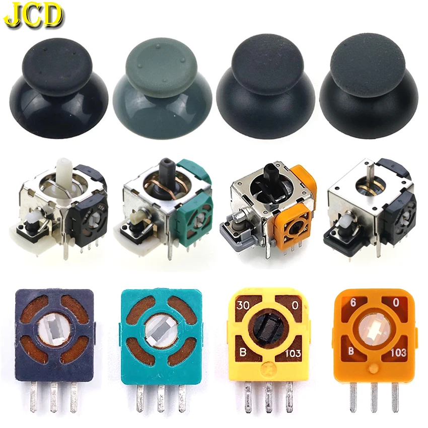 

JCD 1 Pieces 3D Analog Joystick Stick Cap Sensor Module Potentiometers ThumbStick For XBox 360 PS2 Controller