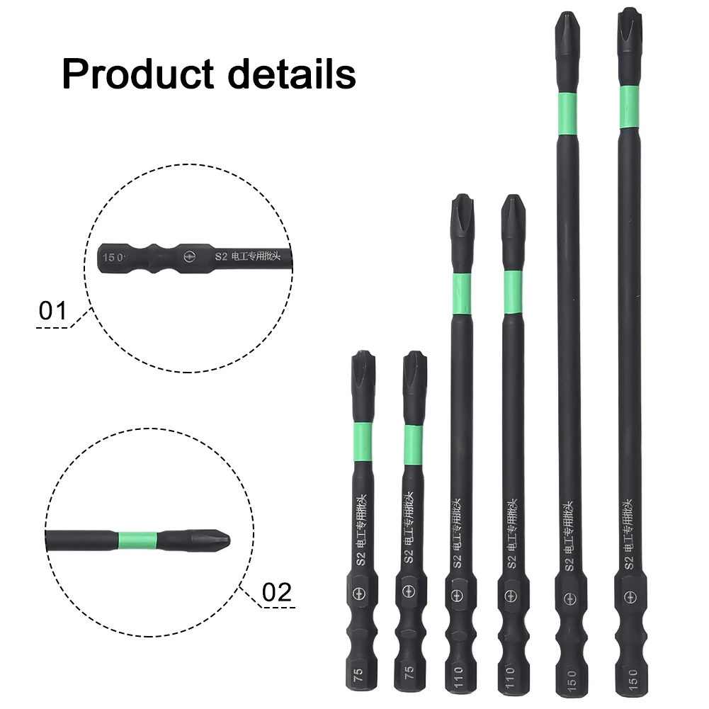 6pcs Magnetic Special Slotted Cross Screwdriver Bit FPH2 Alloy Steel Screwdriver Bit For Socket Switch Power Tools 70-150mm
6pcs Magnetic Special Slotted Cross Screwdriver Bit FPH2 Alloy Steel Screwdriver Bit For Socket Switch Power Tools 70-150mm