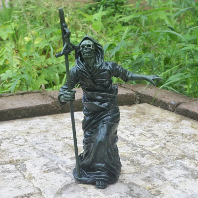 Скульптура стражей из черного скелета, украшения на Хэллоуин, ручная работа, украшение для стола Ferryman, полимерные ремесла, реквизит из страха, статуя 
Скульптура стражей из черного скелета, украшения на Хэллоуин, ручная работа, украшение для стола Ferryman, полимерные ремесла, реквизит из страха, статуя