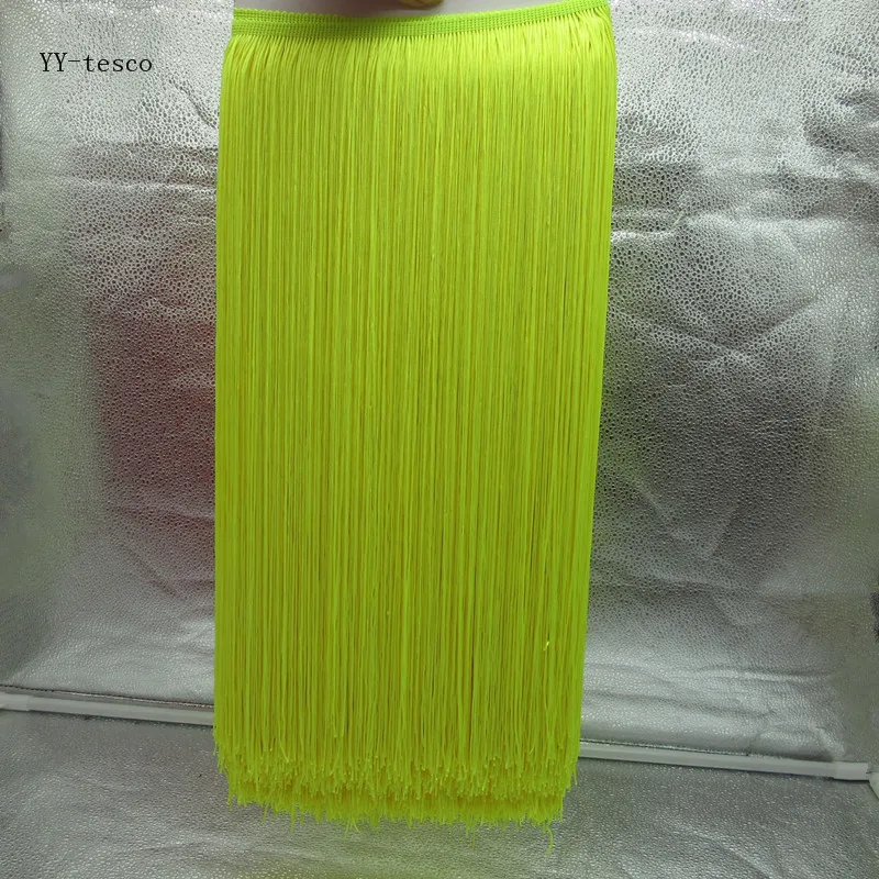 

5 Meters 50cm Wide Fringe Lace Ribbon Trim Tassel Fluorescent yellow Fringe Trimming For Latin Dress Stage Clothes Accessories