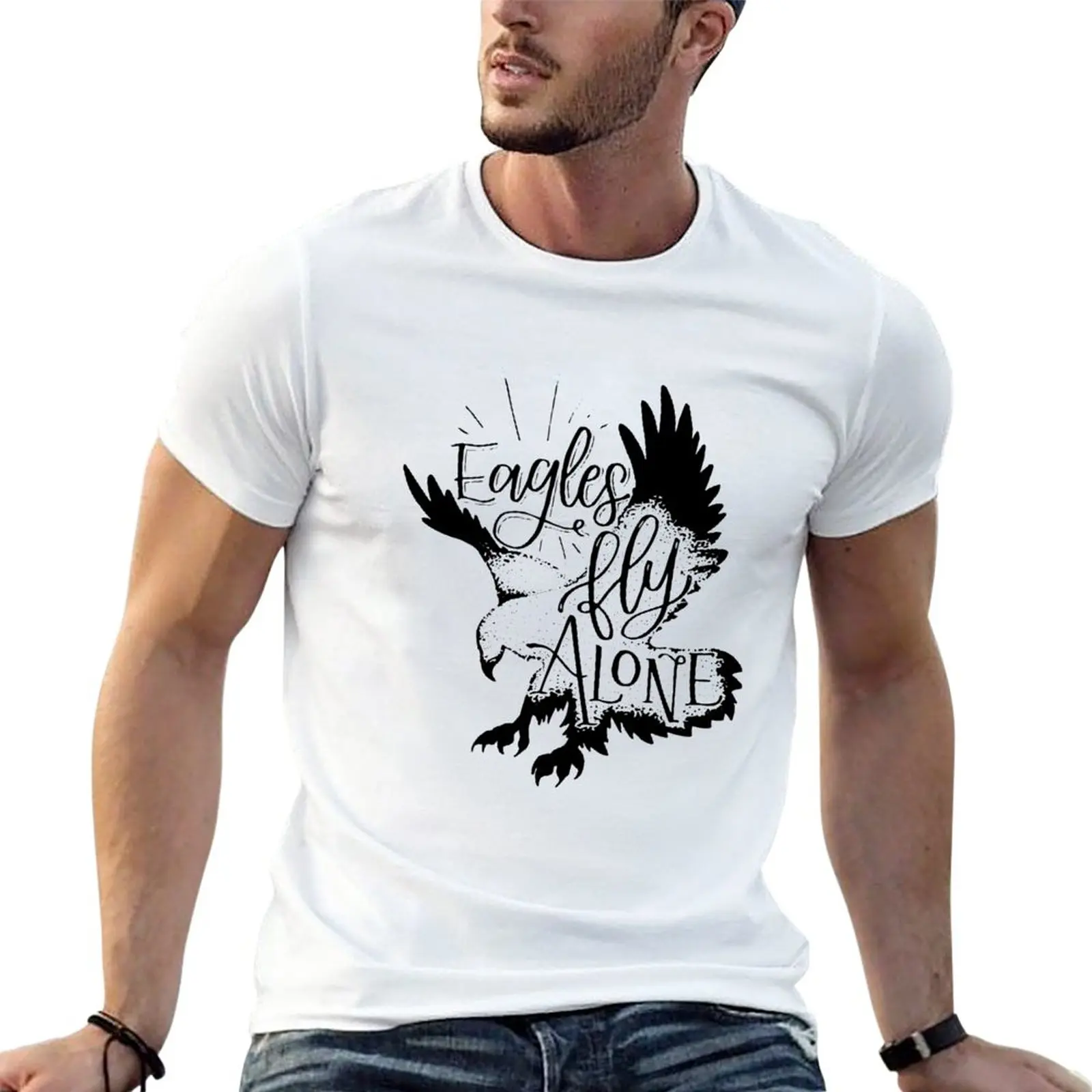 

New Eagle Art: Eagles Fly Alone T-Shirt custom t shirt graphic t shirts korean fashion new edition t shirt men clothes