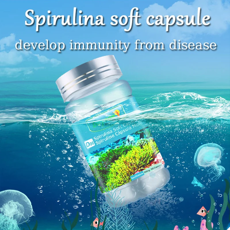 

1 Bottle Spirulina Soft Capsule Helps To Improve Immunity Replenish And Balance Nutrition Every Day