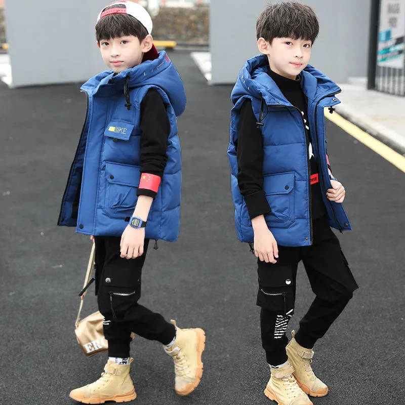 6-16y Kids Vests Coats Winter Boys Waistcoats Jacket Hooded Zipper Solid Handsome Warm Children Outerwear Top Clothes H53
6-16y Kids Vests Coats Winter Boys Waistcoats Jacket Hooded Zipper Solid Handsome Warm Children Outerwear Top Clothes H53