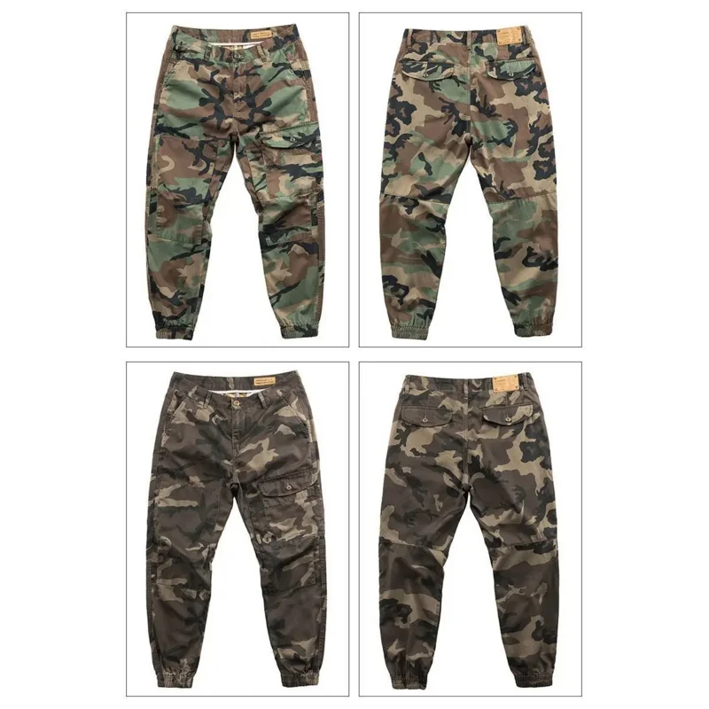 

New Summer Men Joggers Pants 100% Cotton Camo Cargo Pants Men Jogger Harem Pants Camouflage Streetwear Pockets Pants Men