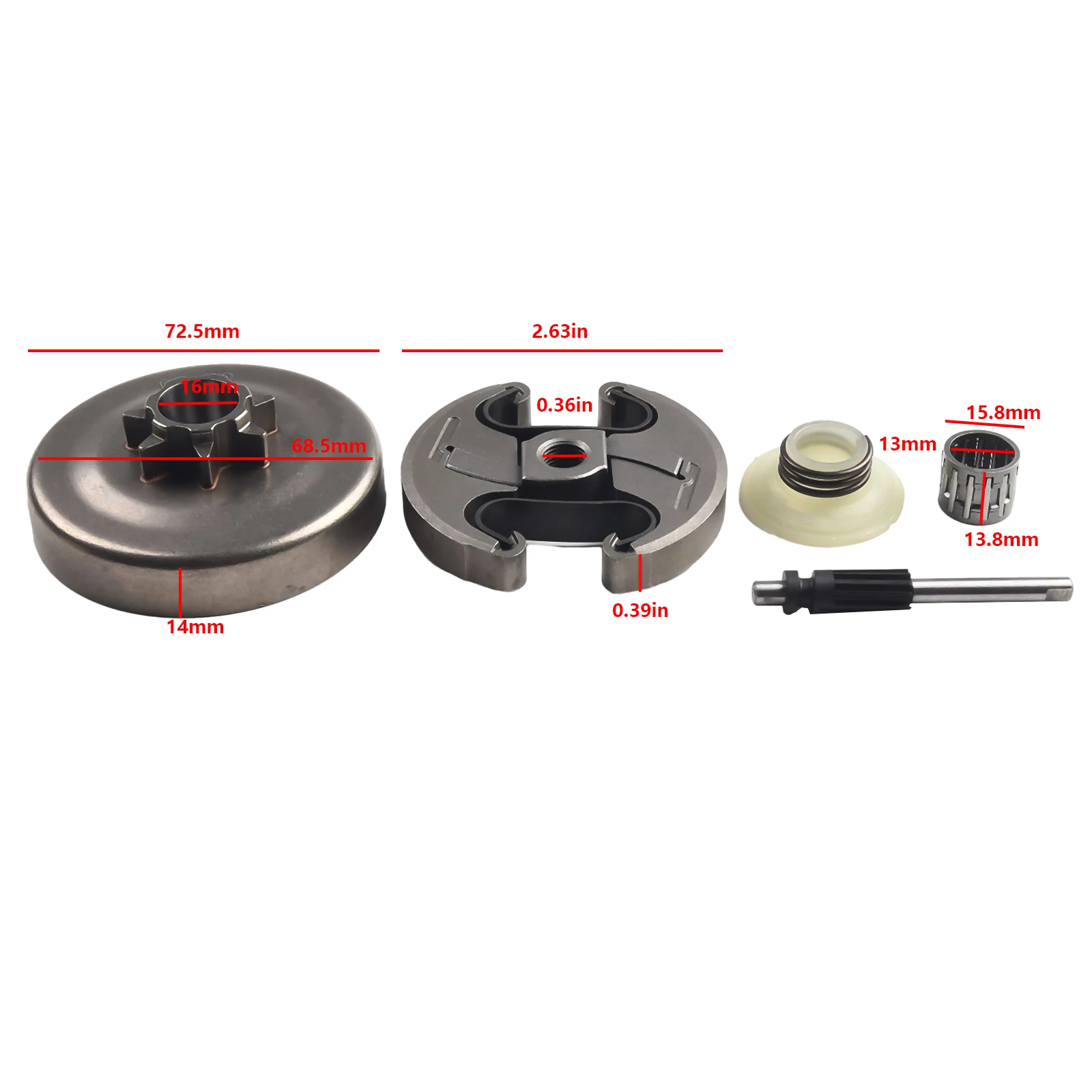 For Husqvarna 340 345 350 445 Clutch Kit Chainsaw Clutch Set Chainsaw Part Clutch Sprocket Drum Needle Bearing
For Husqvarna 340 345 350 445 Clutch Kit Chainsaw Clutch Set Chainsaw Part Clutch Sprocket Drum Needle Bearing