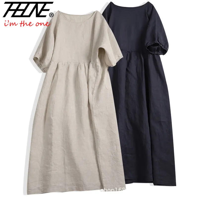 THHONE Cotton Linen Dress Women Plus Size Short Sleeve Cute Loose Women's Midi Casual Dresses Robe Vestidos Vestido Feminino
THHONE Cotton Linen Dress Women Plus Size Short Sleeve Cute Loose Women's Midi Casual Dresses Robe Vestidos Vestido Feminino