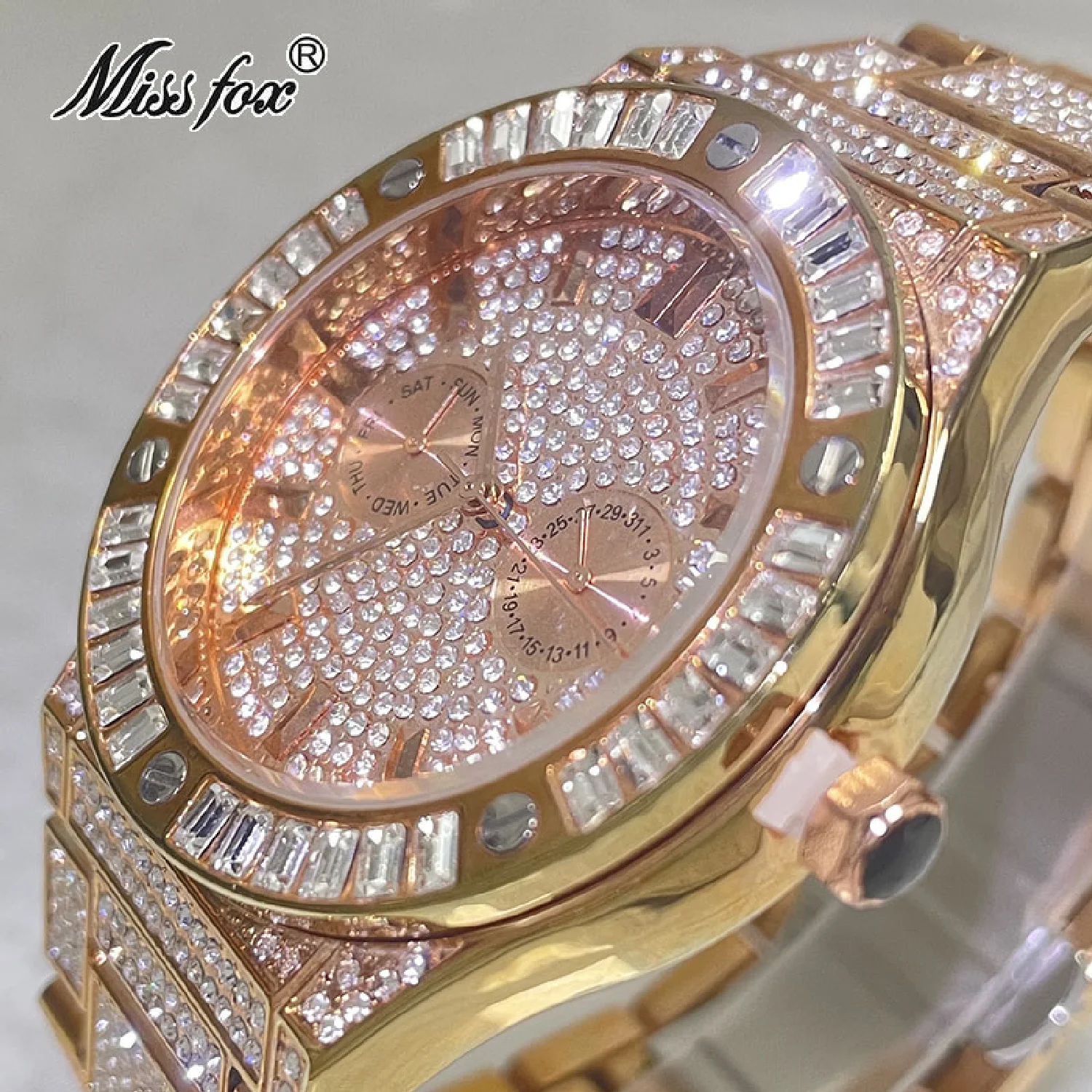 Top Luxury Brand New Rose Watch For Mens Fashion Iced Out Wrist Watches Moissanite Clocks Male Gift Reloj Free Shipping Hombre
Top Luxury Brand New Rose Watch For Mens Fashion Iced Out Wrist Watches Moissanite Clocks Male Gift Reloj Free Shipping Hombre