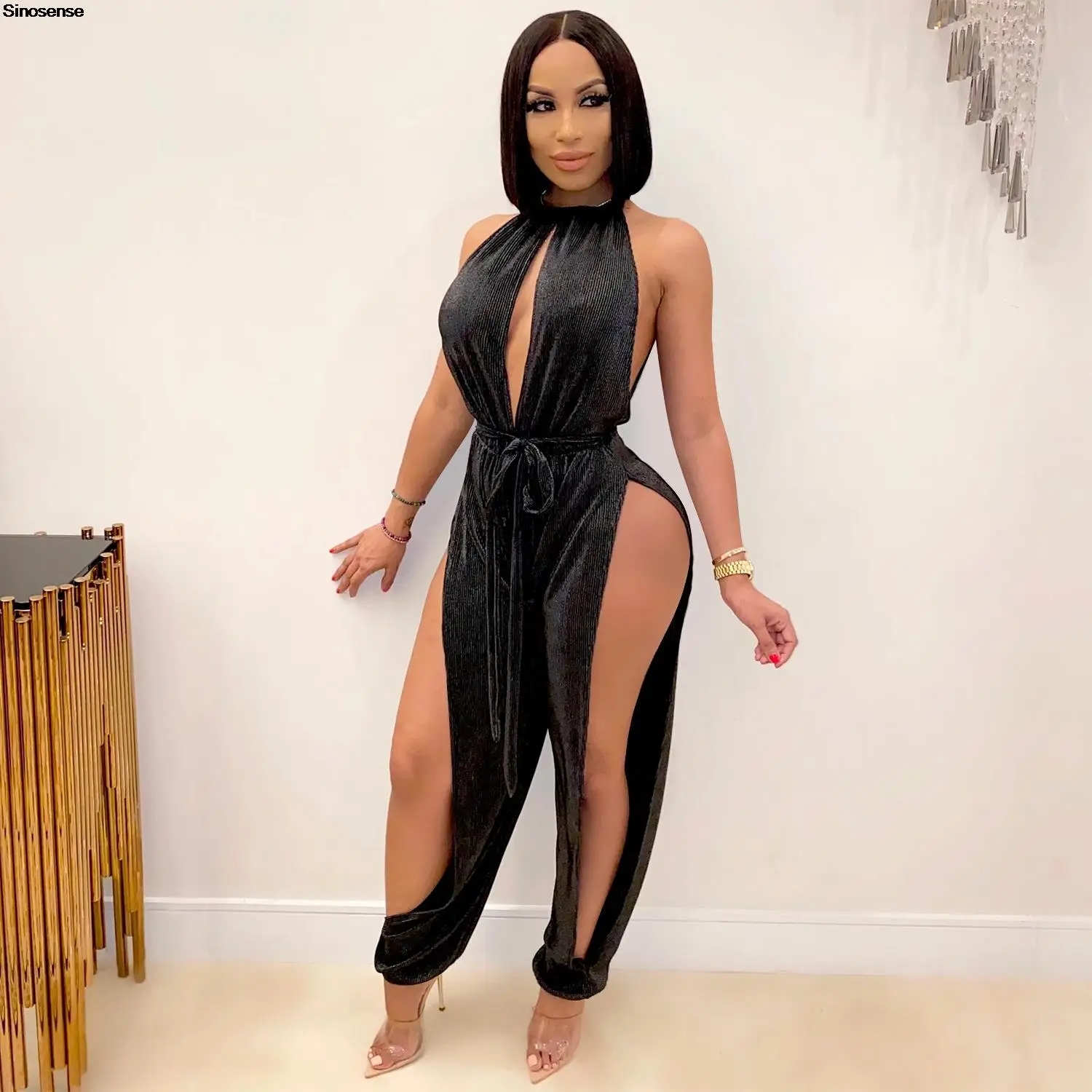 Women Hollow Out Autumn Jumpsuit Sexy Cut Out Halter Side High Split Bodycon One Piece Jumpsuits Streetwear Club Party Rompers
Women Hollow Out Autumn Jumpsuit Sexy Cut Out Halter Side High Split Bodycon One Piece Jumpsuits Streetwear Club Party Rompers