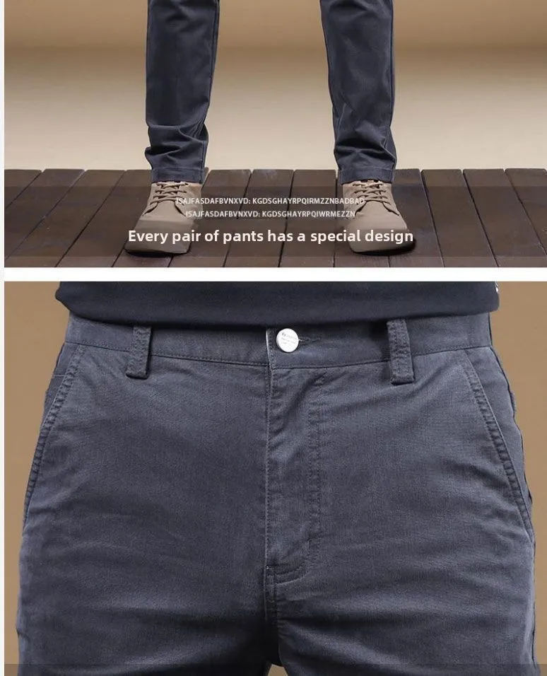 2025 Summer Thin Cotton Men's Casual Pants Trendy Versatile Elastic Light Business Trousers Work Formal Slim Straight Pants 30 S2853b41dc4814c1f9090daab88d8b291m