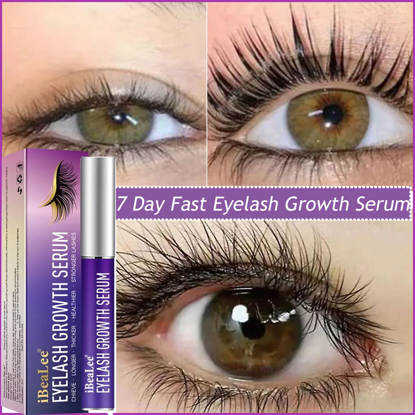 

7 Days Fast Eyelash Growth Serum Natural Lash Lifting Eyebrows Enhancer Thicker Fuller Longer Treatment Eye Beauty Care Makeup