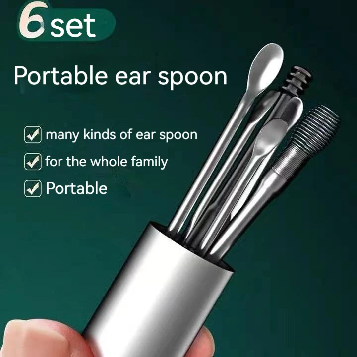 Stainless Steel Ear Spoon Earwax Picking Tool Integrated People Childrens Spiral Barbecue Ear Spoon Ear Cleaner 6 Piece Set
Stainless Steel Ear Spoon Earwax Picking Tool Integrated People Childrens Spiral Barbecue Ear Spoon Ear Cleaner 6 Piece Set