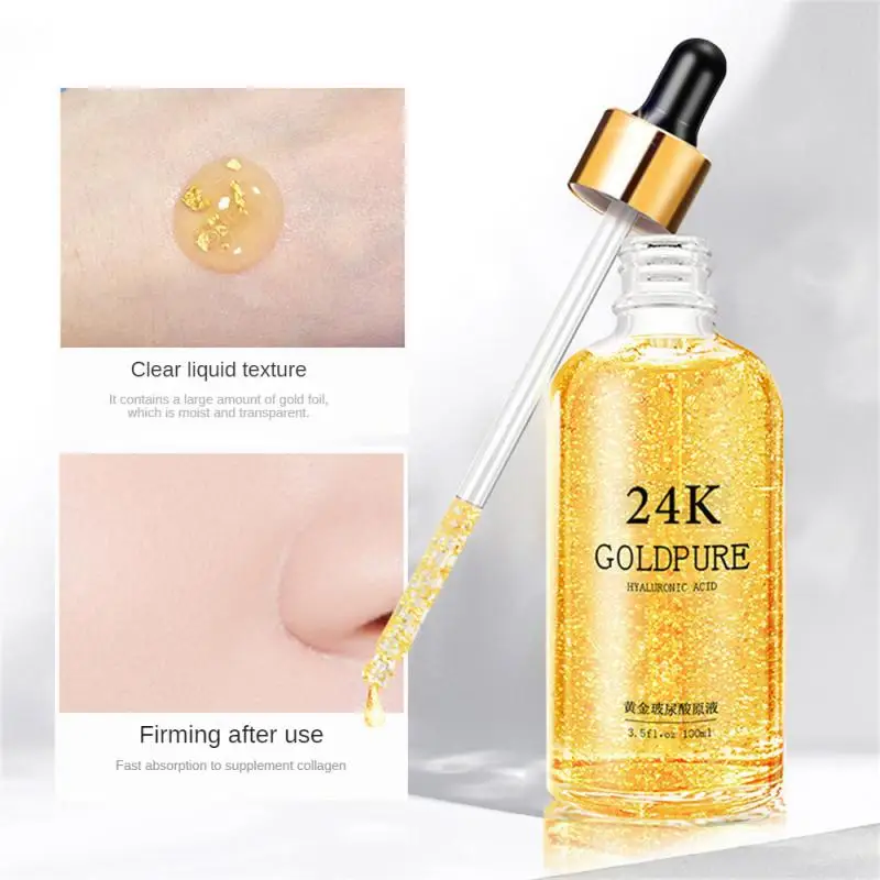 

1pcs 24k Gold Hyaluronic Acid Face Serum Niacinamide Revitalizing Moisturizing Essence Whitening Brightening Essence Cosmetics